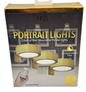 Luze Portrait Lights 3Pcs Battery Operated Picture Light Magnetic LED W/ Remote